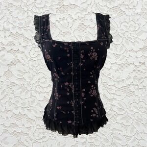 vintage free people floral corset top